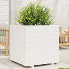 VidaXL Plantenbak 70x70x72 cm massief grenenhout wit