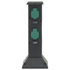 Vidaxl tuinstopcontact kolom 4-wegs 16x16x39,5 cm zwart en groen