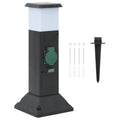 Vidaxl tuinstopcontact met lamp en grondpin 2-wegs 16x16x39,5 cm