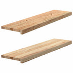 Vidaxl vensterbanken 2 st onbehandeld 100x25x2 cm massief eikenhout