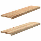 Vidaxl vensterbanken 2 st onbehandeld 110x25x2 cm massief eikenhout
