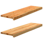 Vidaxl vensterbanken 2 st 90x25x2 cm massief eikenhout lichtbruin