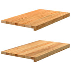 Vidaxl vensterbanken 2 st 70x40x2 cm massief eikenhout lichtbruin