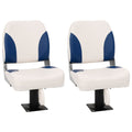 VidaXL 4-delige Bootstoelenset inklapbaar 41x36x48 cm blauw en wit