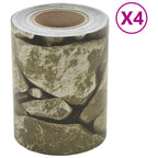 VidaXL Tuinscherm 4 st steenpatroon 35x0,19 m PVC grijs