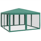 Vidaxl partytent met 8 mesh zijwanden 4x4 m hdpe groen