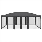 Vidaxl partytent met 10 mesh zijwanden 6x4 m hdpe antracietkleurig