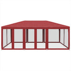Vidaxl partytent met 10 mesh zijwanden 6x4 m hdpe rood