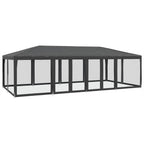 Vidaxl partytent met 12 mesh zijwanden 8x4 m hdpe antracietkleurig