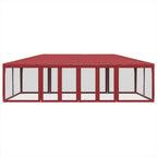 Vidaxl partytent met 12 mesh zijwanden 8x4 m hdpe rood