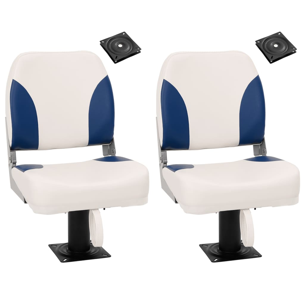 Vidaxl bootstoelen 2 st met poot 360° draaibaar