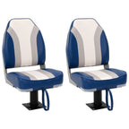 Vidaxl bootstoelen 2 st met poot 360° draaibaar