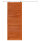 Vidaxl schuifdeur 80x208 cm massief grenenhout wasbruin