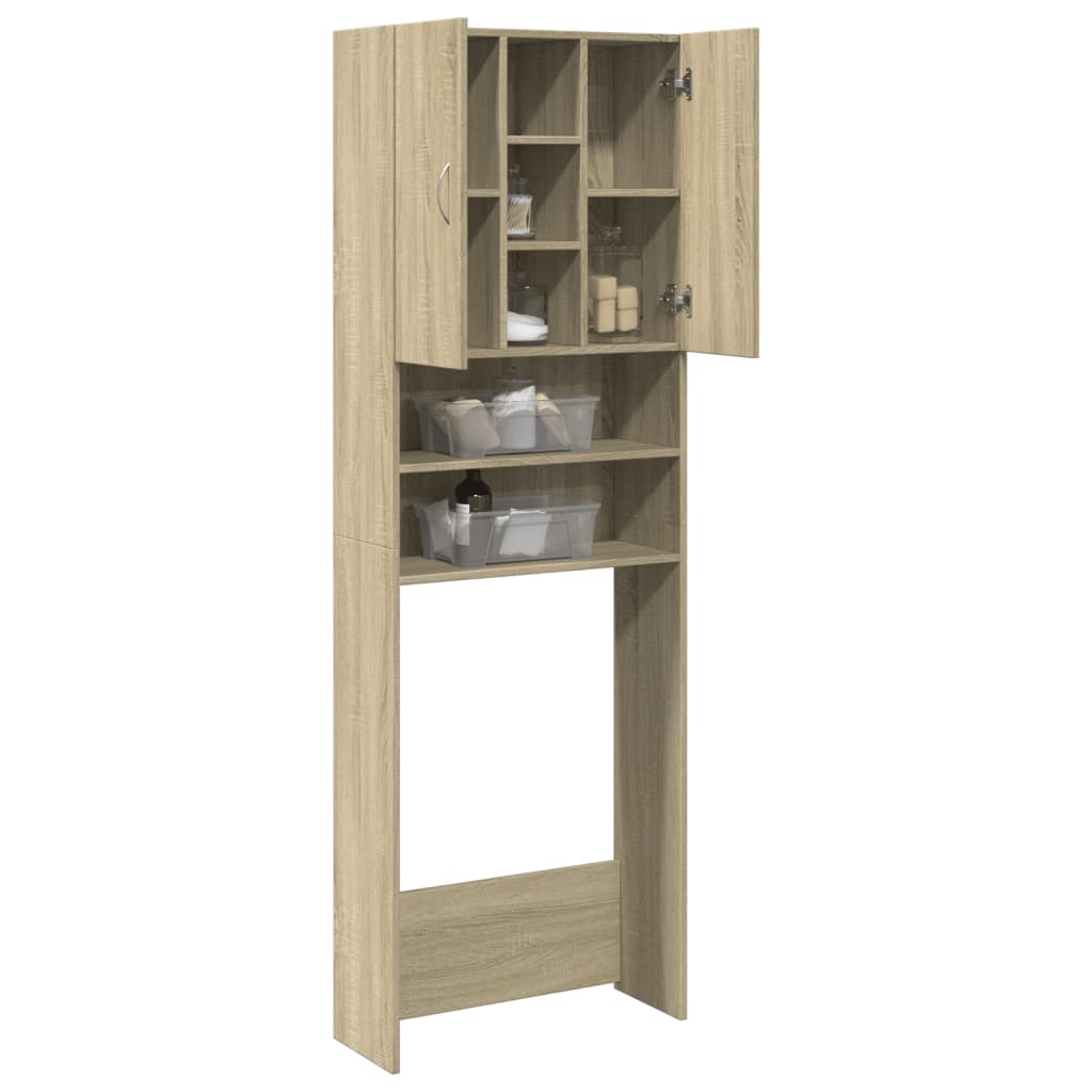 VidaXL Wasmachinekast 64x25,5x190 cm sonoma eikenkleurig