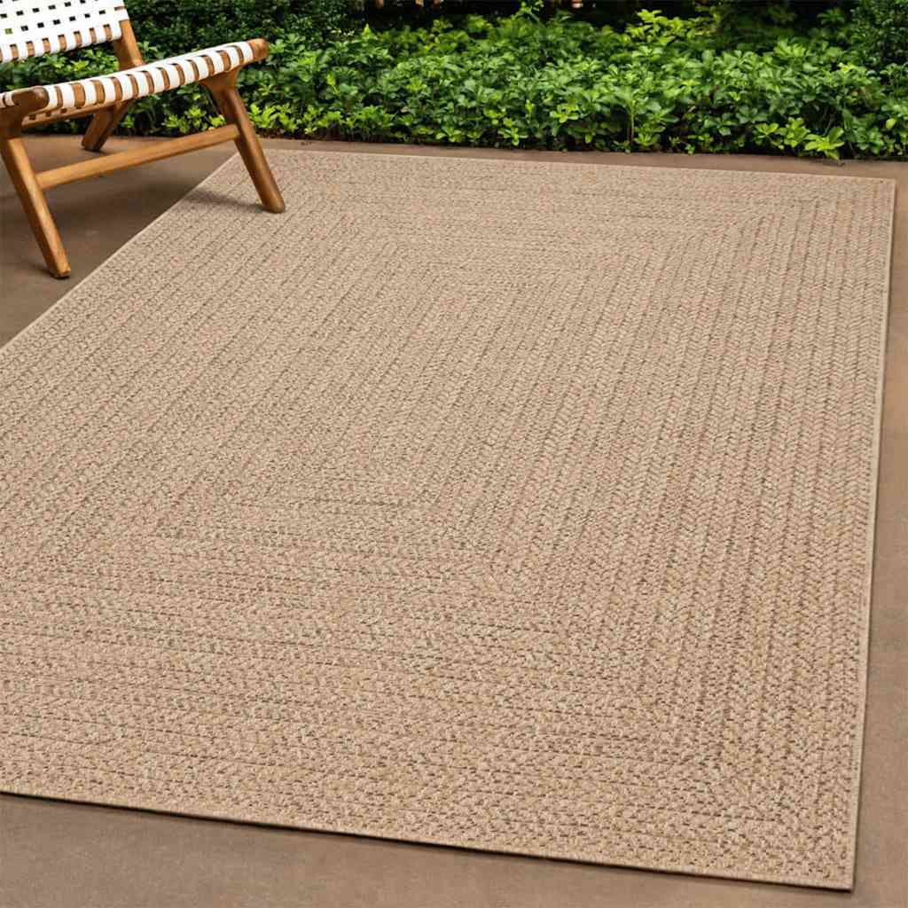 Vidaxl vloerkleed zizur beige binnen en buiten 160x230 cm jute look