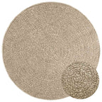 Vidaxl vloerkleed zizur beige binnen en buiten ø 120 cm jute look