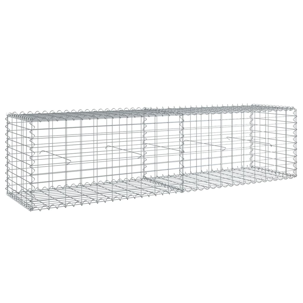Vidaxl schanskorf 200x50x50 cm gegalvaniseerd ijzer zilverkleurig