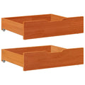 Vidaxl bedlades 2 st 75x55x17 massief grenenhout wasbruin