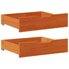 Vidaxl bedlades 2 st 75x55x17 massief grenenhout wasbruin