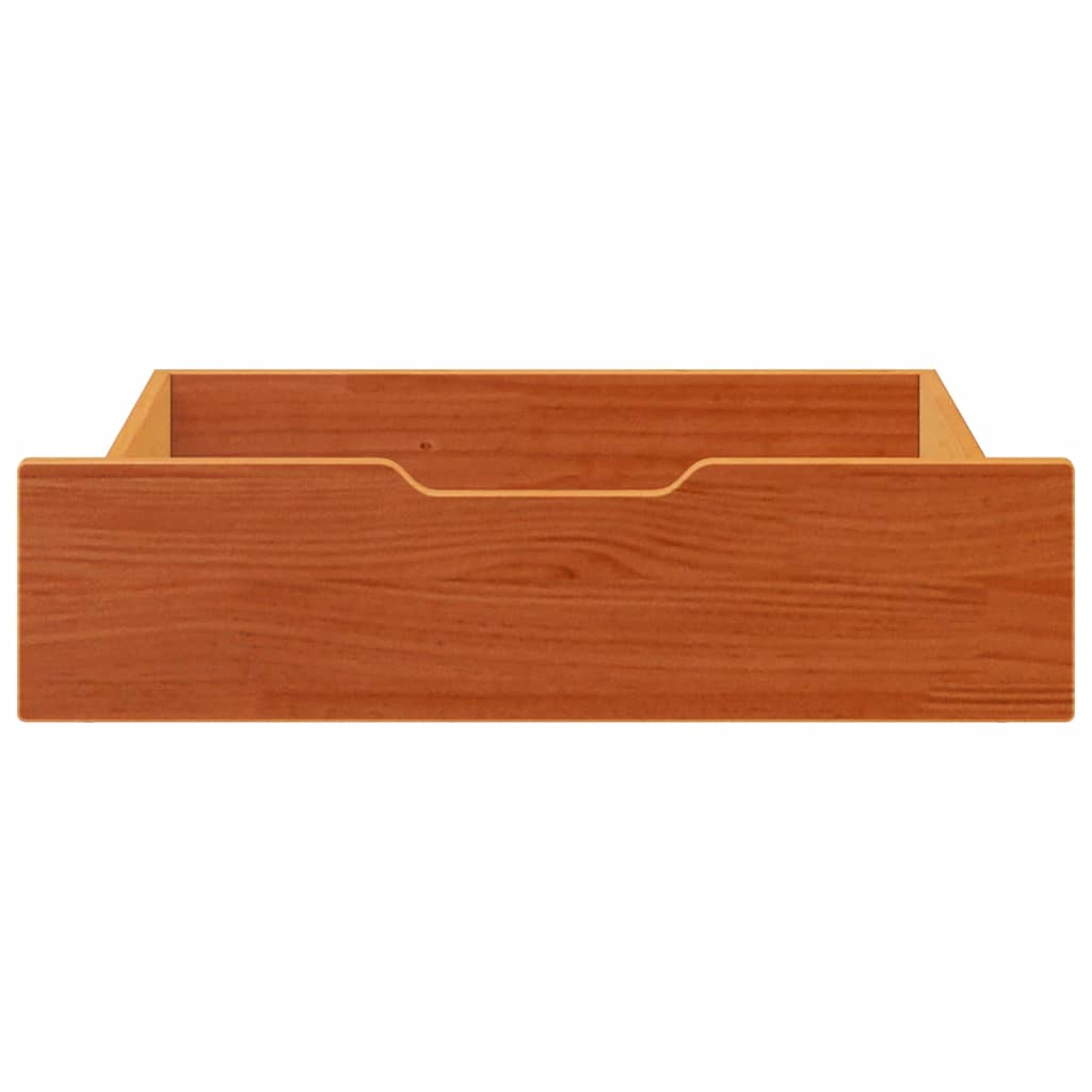 Vidaxl bedlades 2 st 75x55x17 massief grenenhout wasbruin