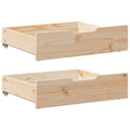 Vidaxl bedlades 2 st met wieltjes 65x55x17 cm massief grenenhout