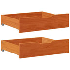 Vidaxl bedlades 2 st 65x55x17 massief grenenhout wasbruin