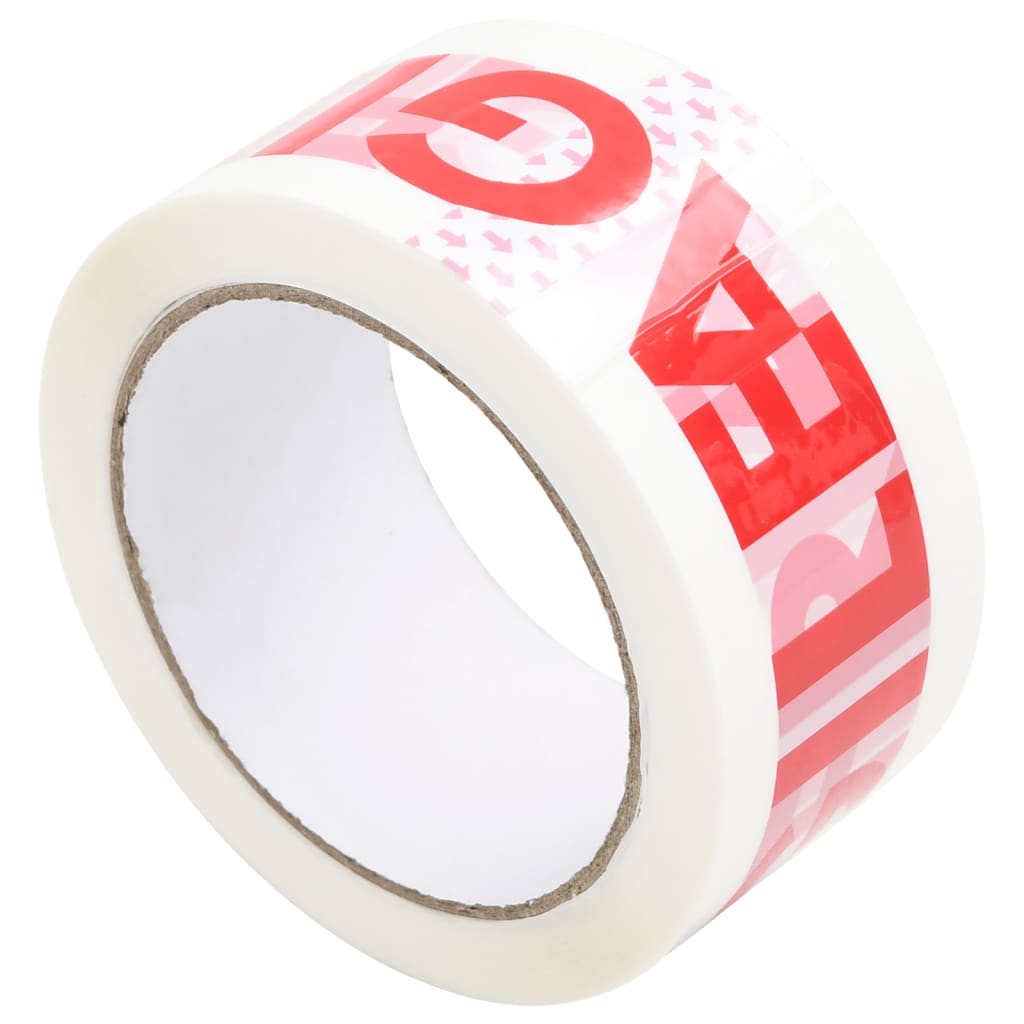 Vidaxl verpakkingstapes 72 st met fragile-print 48 mm x 66 m wit