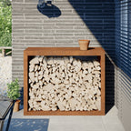 Vidaxl brandhoutrek 100x40x80 cm weervast staal
