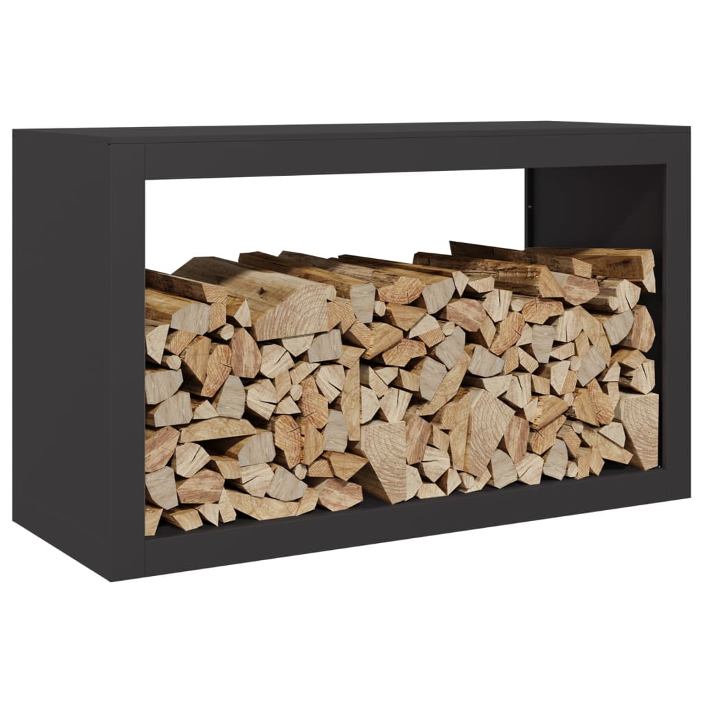 Vidaxl haardhoutrek 100x40x60 cm staal zwart