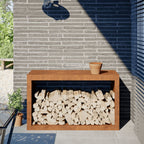 Vidaxl brandhoutrek 100x40x60 cm weervast staal