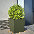Vidaxl plantenbak 50x50x50 cm staal olijfgroen