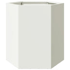 Vidaxl plantenbak zeshoek 46x40x45 cm staal wit