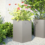 Vidaxl plantenbakken 2 st zeshoek 46x40x45 cm roestvrijstaal