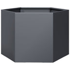 Vidaxl plantenbak zeshoek 69x60x45 cm staal antracietkleurig