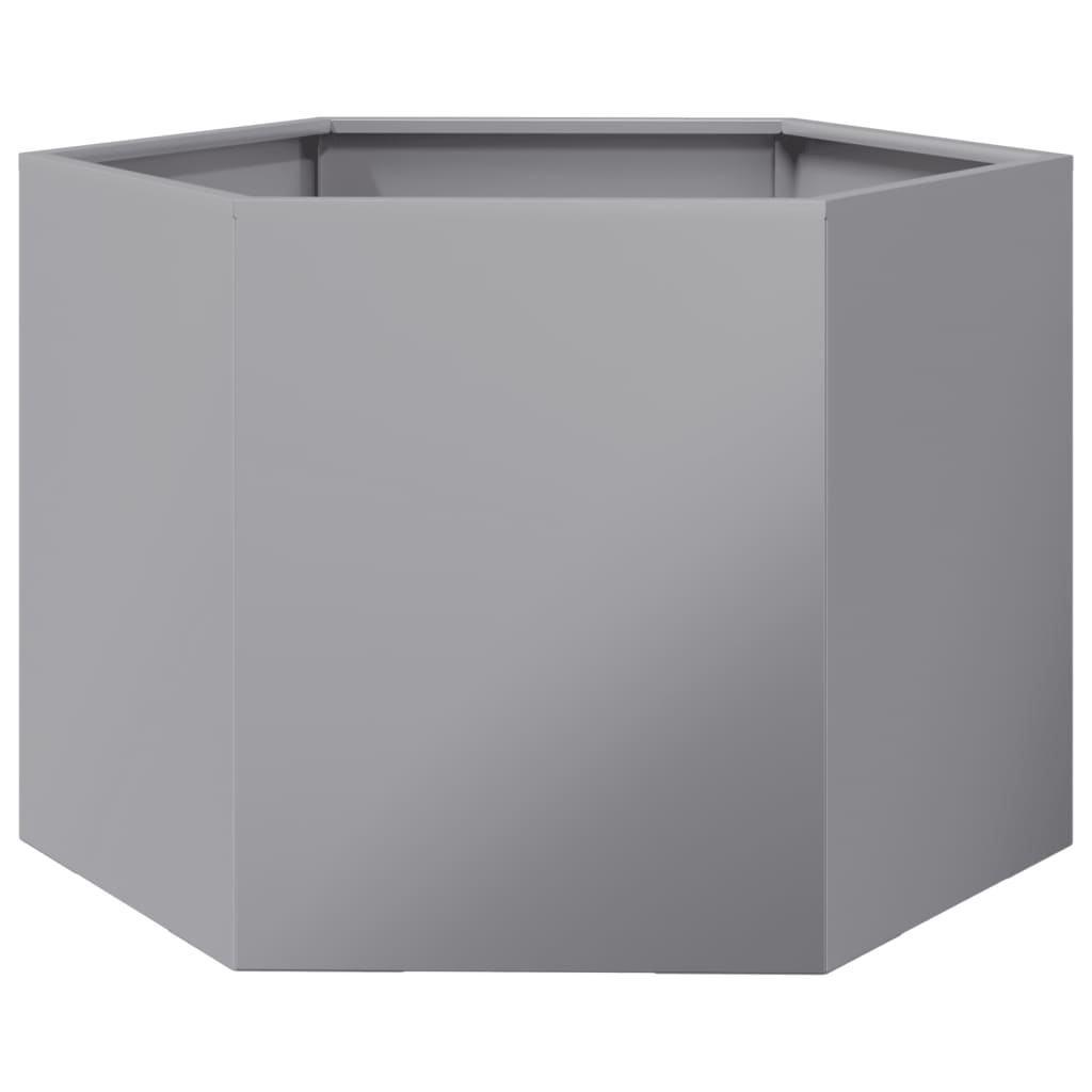 Vidaxl plantenbak zeshoek 69x60x45 cm gegalvaniseerd staal