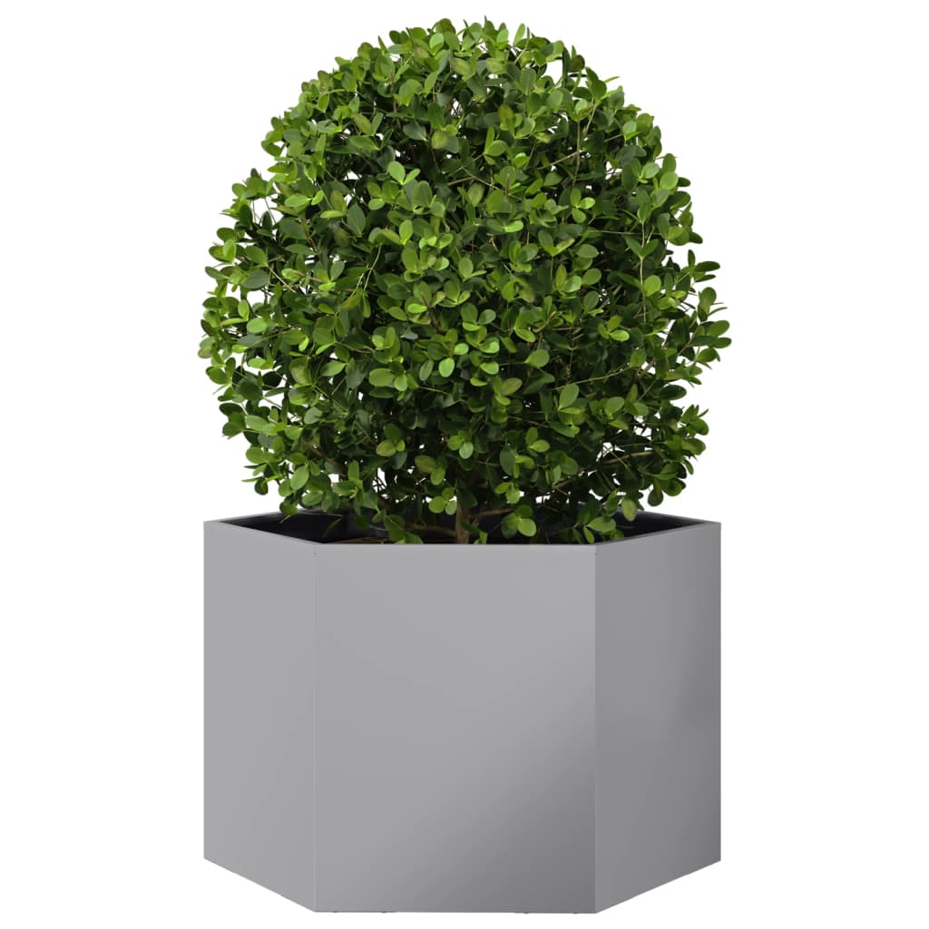 Vidaxl plantenbak zeshoek 69x60x45 cm gegalvaniseerd staal