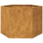 Vidaxl plantenbak zeshoek 69x60x45 cm weervast staal
