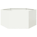Vidaxl plantenbak zeshoek 104x90x45 cm staal wit