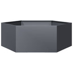 Vidaxl plantenbak zeshoek 138x120x45 cm staal antracietkleurig