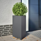 Vidaxl plantenbak driehoek 50x43x75 cm staal antracietkleurig