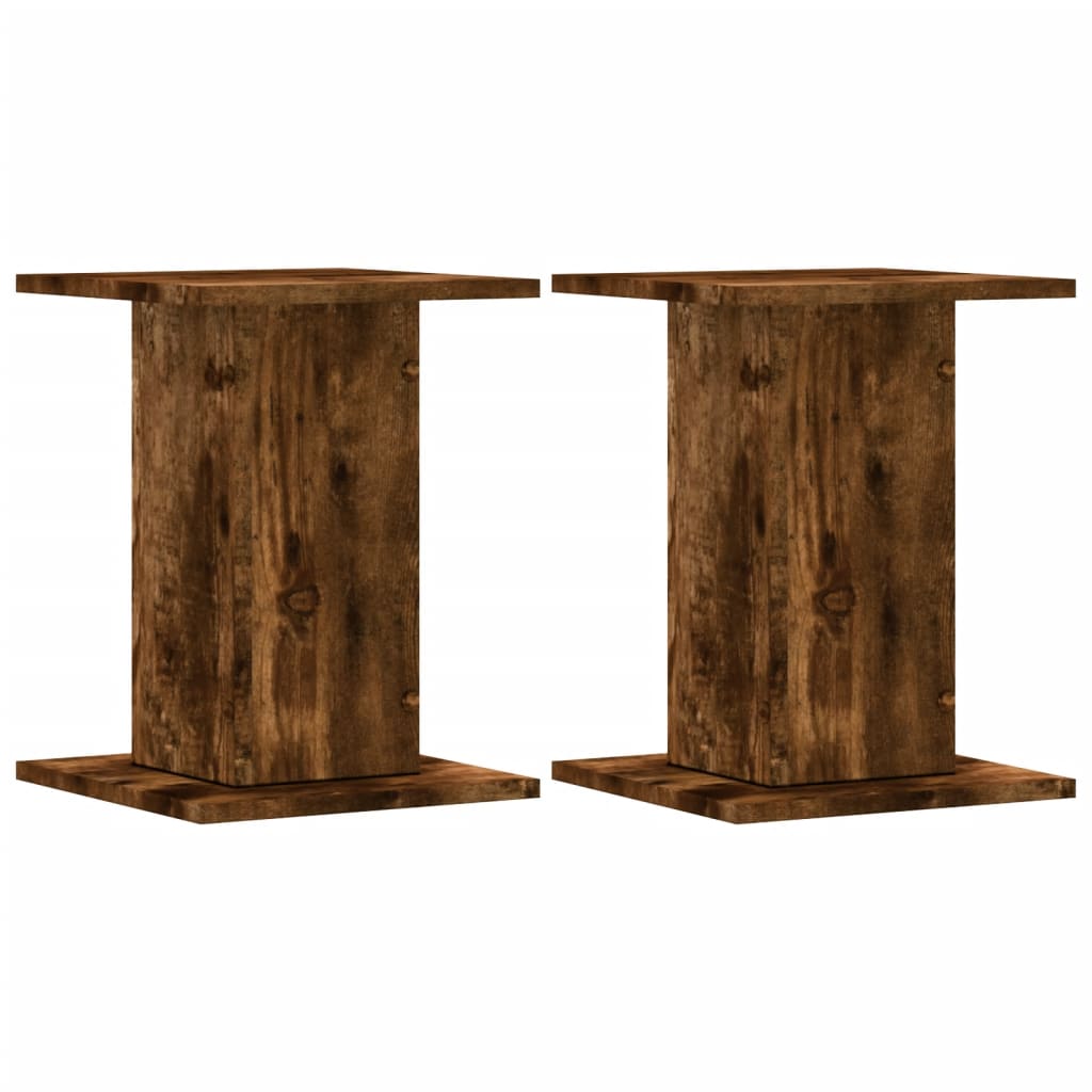 Vidaxl speakerstandaards 2 st 30x30x40 cm bewerkt hout gerookt eiken