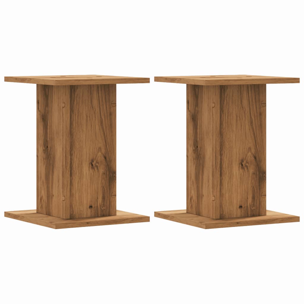 Vidaxl speakerstandaards 2 st 30x30x40 cm hout artisanaal eikenkleurig