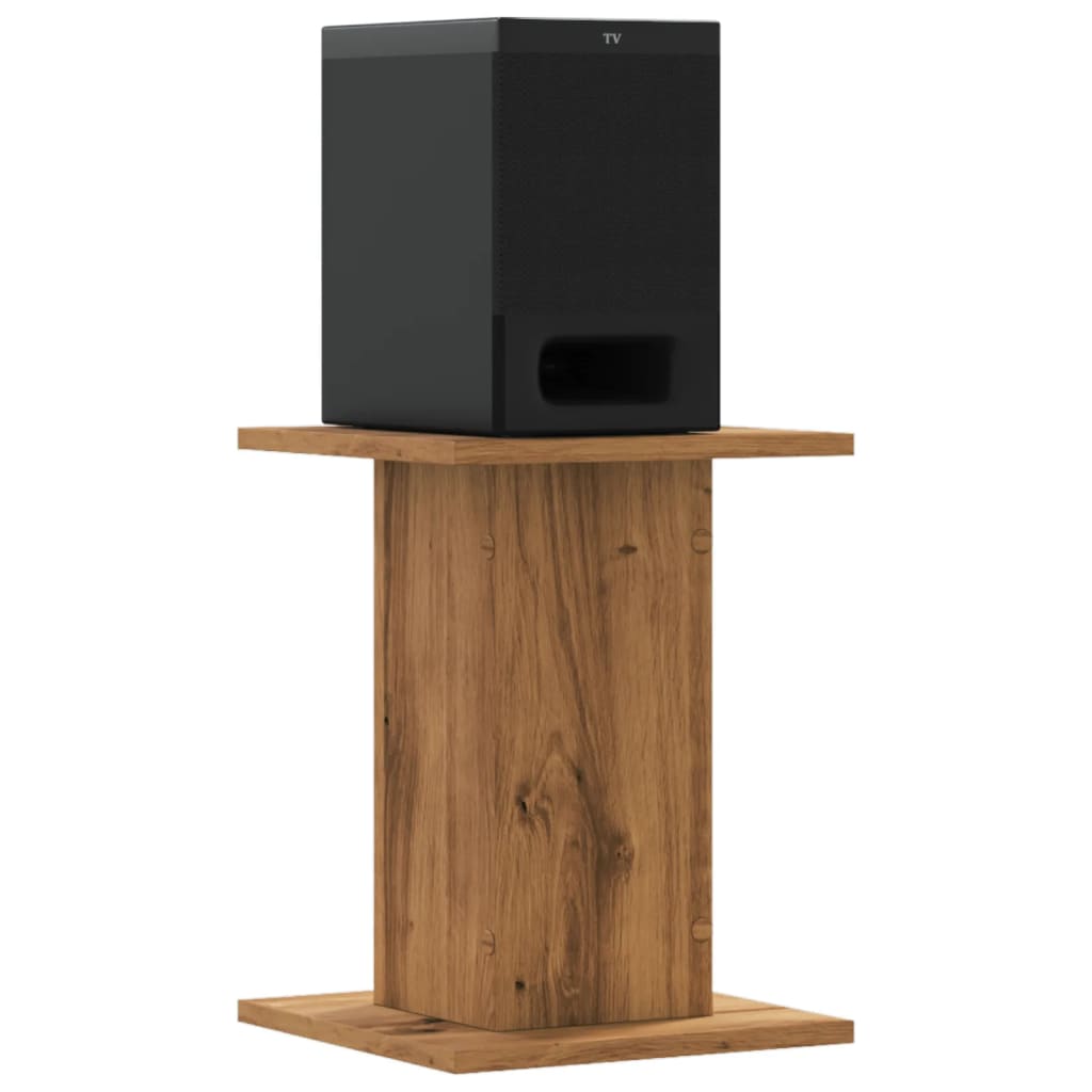 Vidaxl speakerstandaards 2 st 30x30x40 cm hout artisanaal eikenkleurig