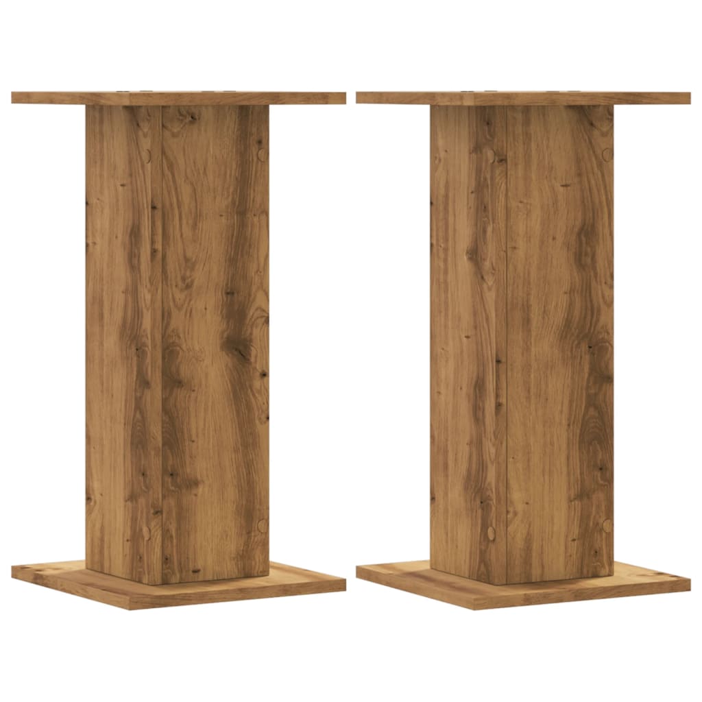 Vidaxl speakerstandaards 2 st 30x30x60 cm hout artisanaal eikenkleurig