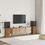 Vidaxl speakerstandaards 2 st 30x30x60 cm hout artisanaal eikenkleurig