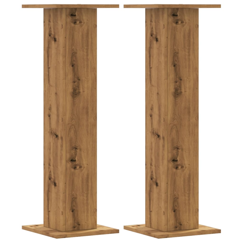 Vidaxl speakerstandaards 2 st 30x30x95 cm hout artisanaal eikenkleurig