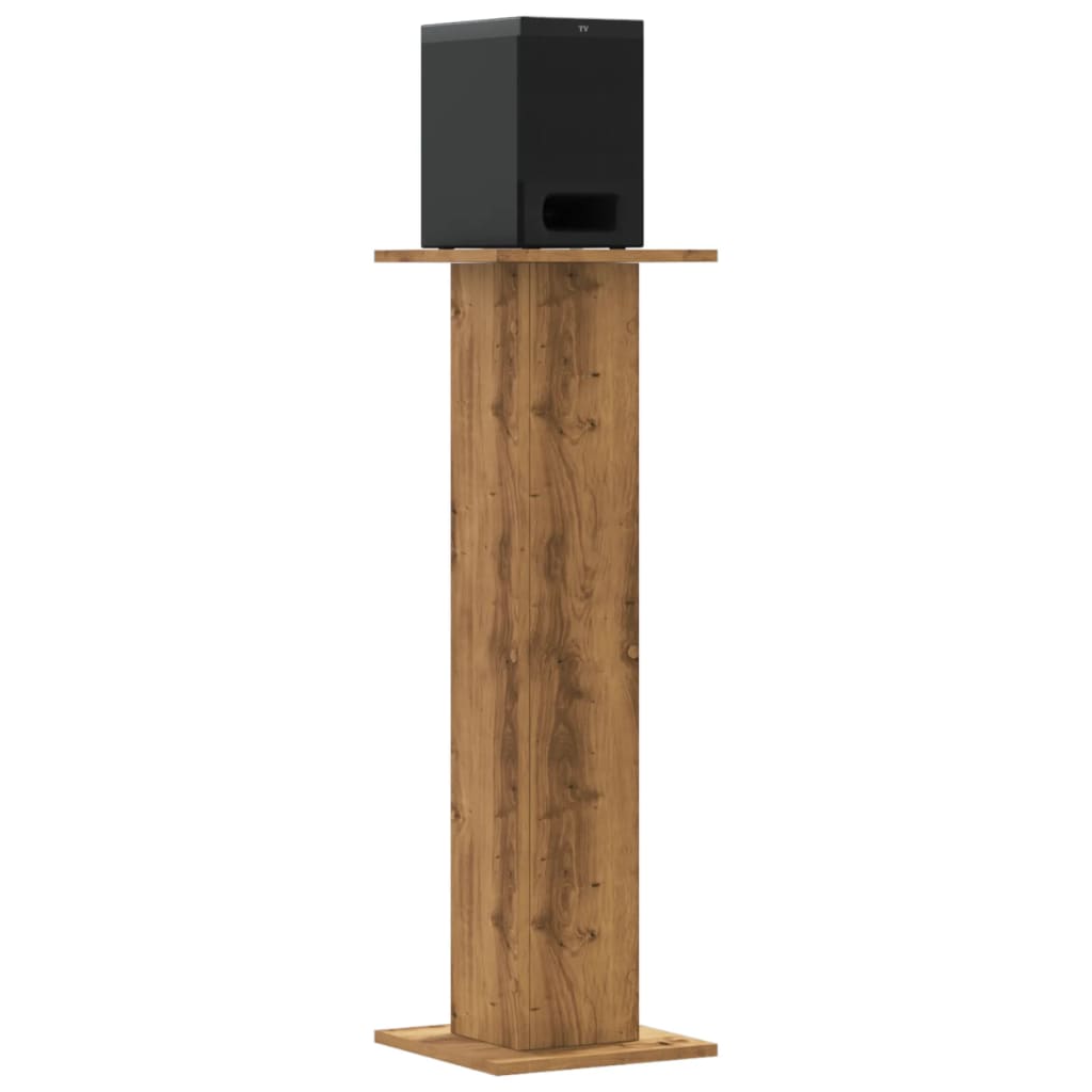 Vidaxl speakerstandaards 2 st 30x30x95 cm hout artisanaal eikenkleurig