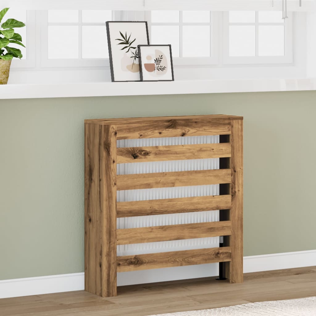 Vidaxl radiatorombouw 78x20x82 cm bewerkt hout artisanaal eikenkleur