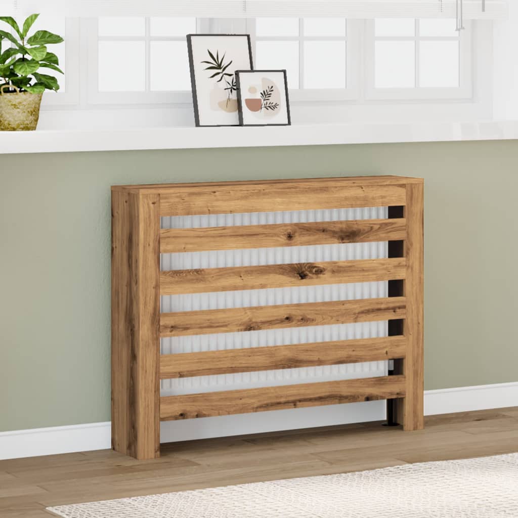 Vidaxl radiatorombouw 104x20x82 cm bewerkt hout artisanaal eikenkleur