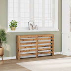 Vidaxl radiatorombouw 149x20x82 cm bewerkt hout artisanaal eikenkleur